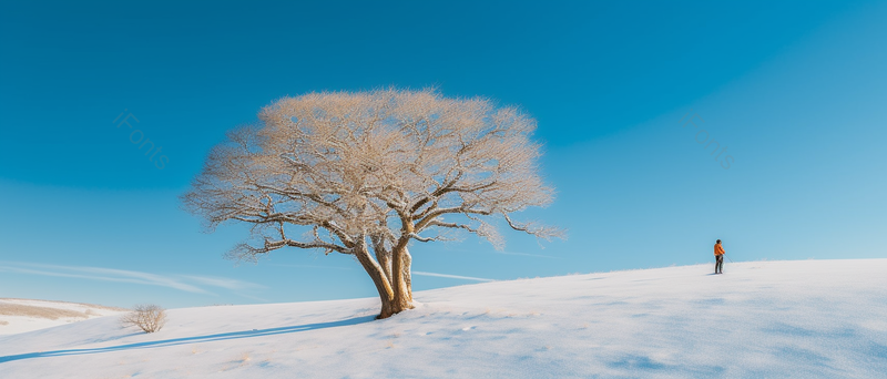 阳光明媚的冬季森林雪地雪景,高清,摄影图,摄影图片,图片大全,摄影图免费下载